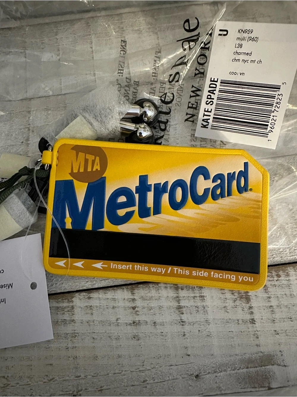 Nwt Kate spade NYC metro card bag charm